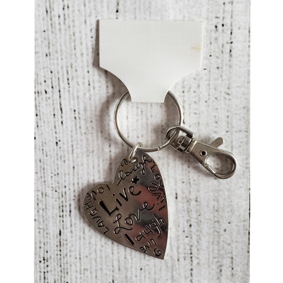 KEYCHAIN--Live Love Laugh, Silver NWT